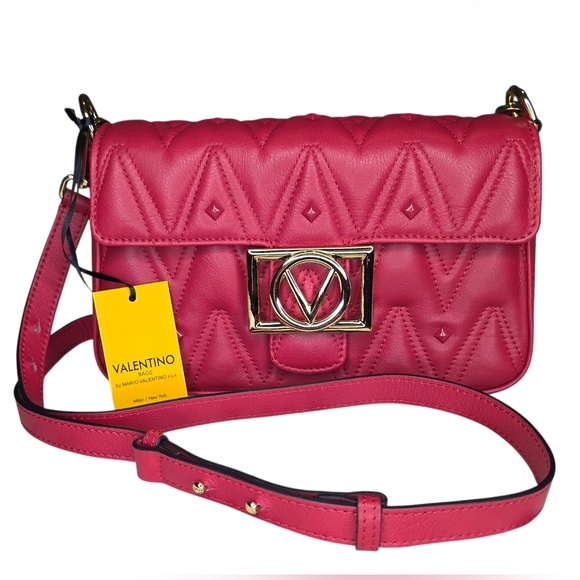 Valentino Handbags - Valentino by Mario Valentino Florence Leather Quilted Studded Bag - Red -New